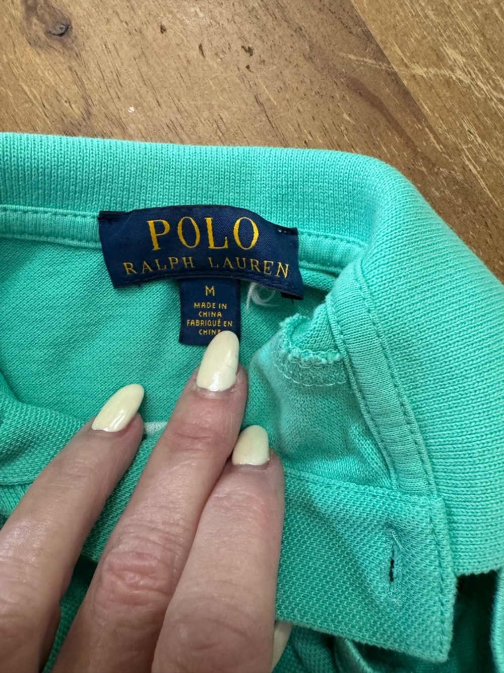 Polo by Ralph Lauren Teal Dog Polo with Pink Pony - Picture 2 of 3